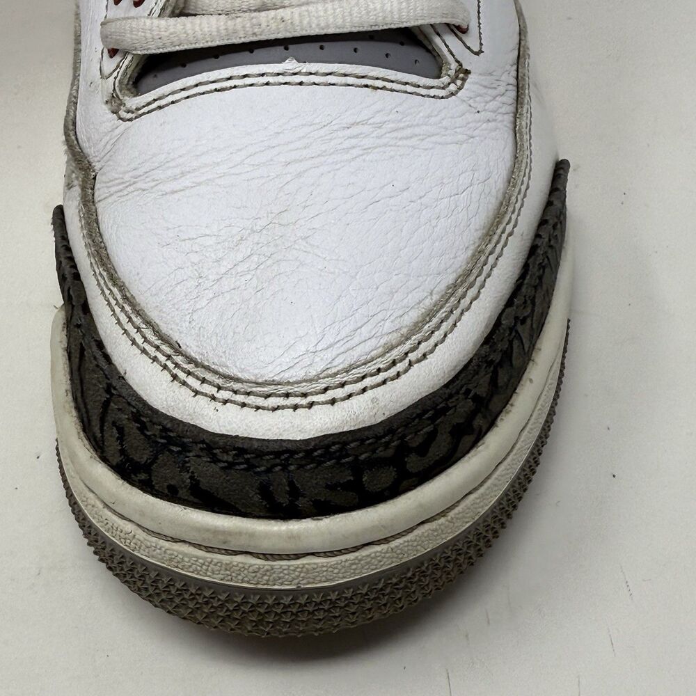 Nike Air Jordan 3 Retro Sneakers Mens 9 Fire Red White Cement Black Shoes - Picture 5 of 16
